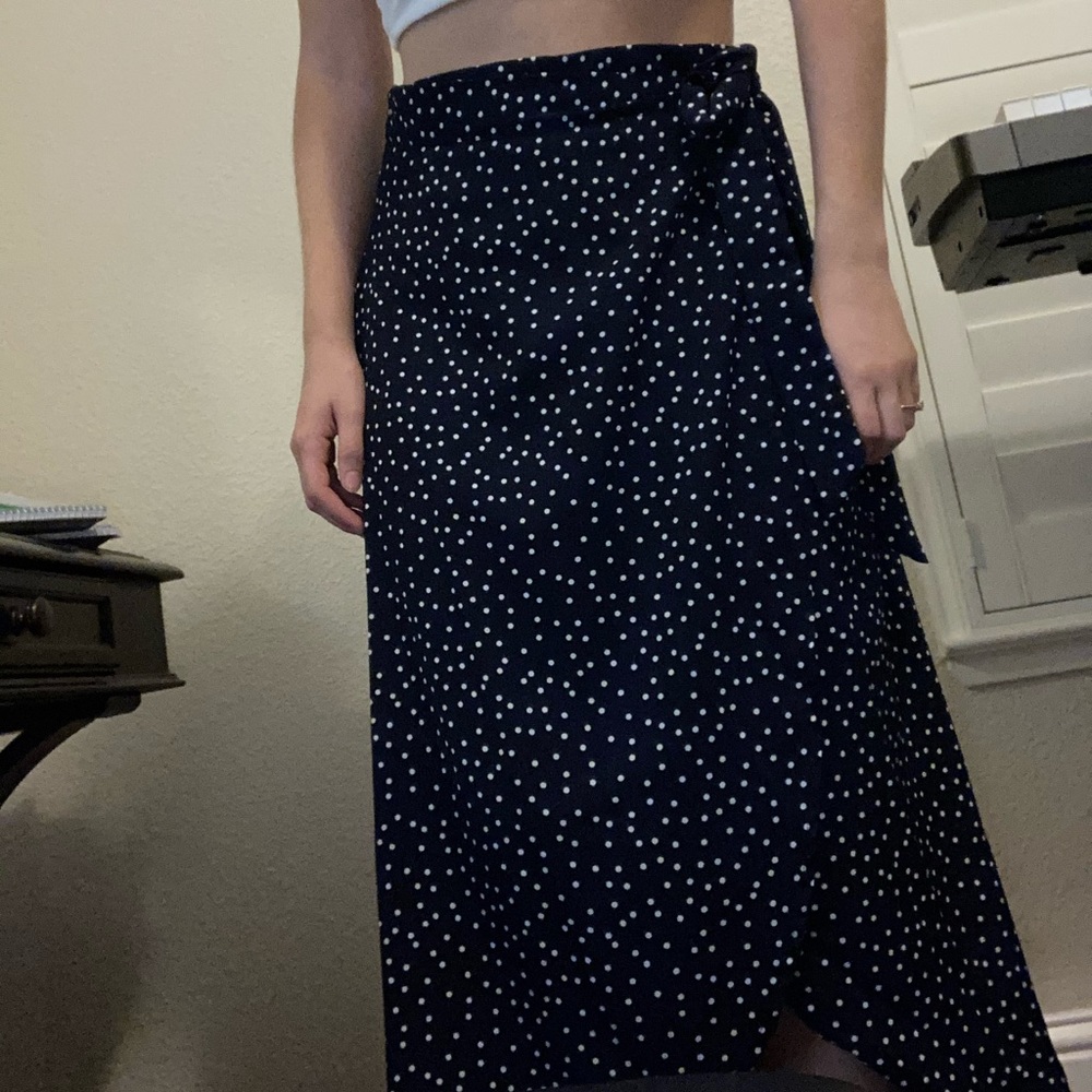 Mid-calf length wrap skirt